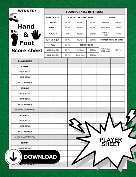hand and foot card game strategy|hand and foot score sheet printable.